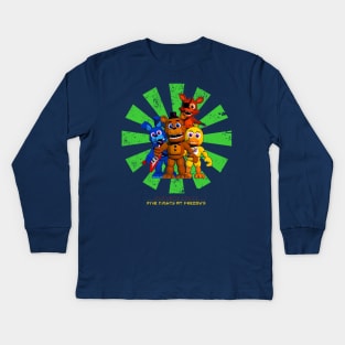 Five Nights At Freddy's Retro Japanese Kids Long Sleeve T-Shirt